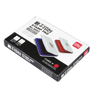 得力9893印台 秒干快干印泥油 超大号方形 87x143mm 办公财务用品