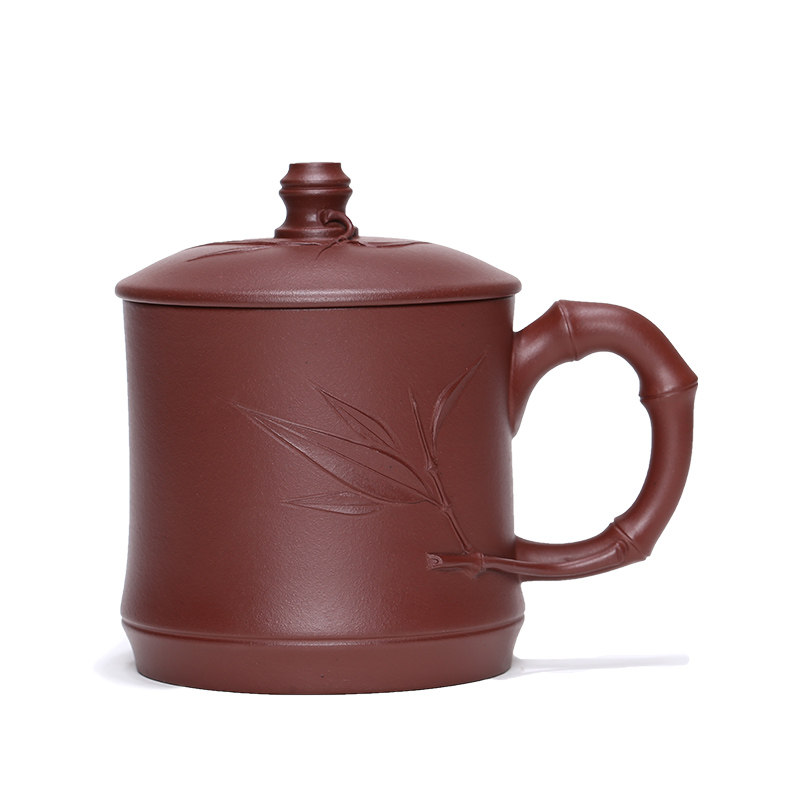 精品竹叶紫砂杯宜兴办公生日礼品
