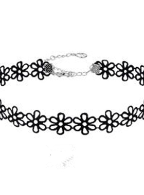 s925纯银花朵蕾丝颈带轻奢小众