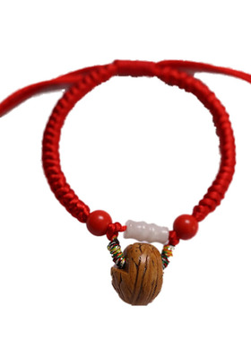 压惊桃核新生的婴儿宝宝女男红绳