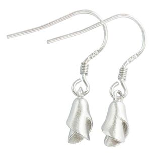 手工耳饰 99足银耳环手工简约一字耳坠 文艺气质耳饰品女