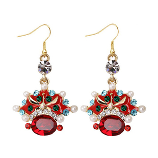 新娘耳环中国风饰品凤冠刀马旦婚礼无耳洞耳夹耳钉喜庆耳饰女