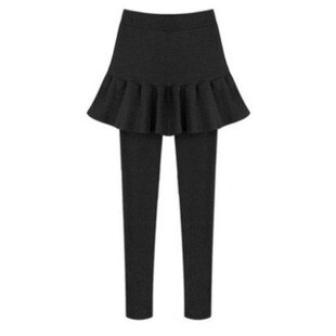 春夏新款网红假两件打底裤裙裤女拉链外穿修身高腰百搭一体连裤裙