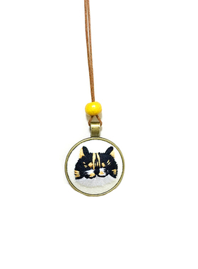 原创设计风手工刺绣女士毛衣链