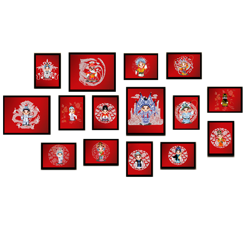 京剧风脸谱客厅卧室农家乐装饰画