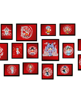 京剧风脸谱客厅卧室农家乐装饰画