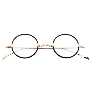一山鼻托眼镜配高度近视复古文艺纯钛超轻男女圆形金丝边超小框架
