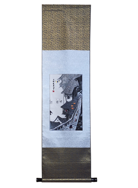 重庆出国礼物手工蜀绣卷轴画
