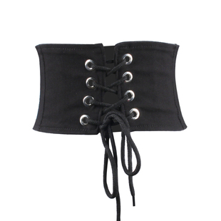 束腰装饰黑色弹力腰封女士时尚百搭配裙衬衫西装外穿布料带宽腰带