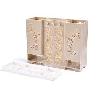 厨房挂刀架筷子筒一体壁挂筷笼沥水置物架家用厨房餐具勺子收纳盒