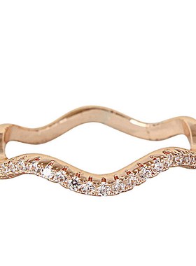 时尚微镶水钻食指戒指女日韩气质