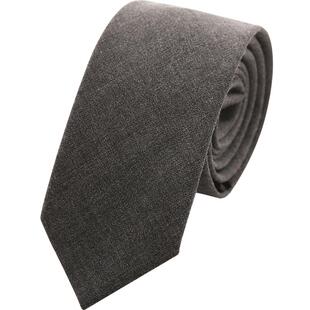 窄版羊毛领带 英伦时尚男士正装韩版5cm休闲懒人免打领呔黑色灰潮