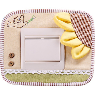 开关贴垫布艺开关保护套罩墙壁防尘防脏壁火贴墙面插座装饰灯套子