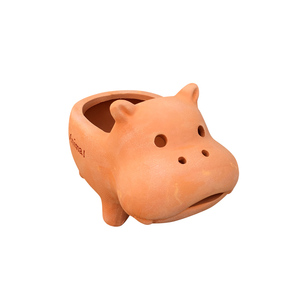 红陶动物卡通花盆酒瓶花洒钢琴造型陶瓷花盆 多肉植物花盆陶土盆