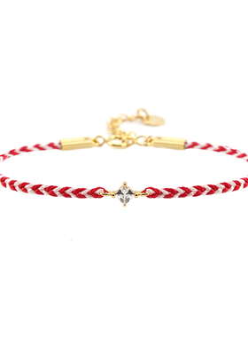 thisness幸运手链菱形白锆石叠戴