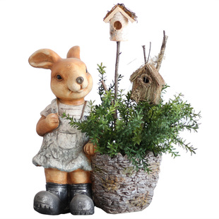 觅点 森系鸟窝鸟巢小房子花园地插花插 趣味杂货装饰摆件手工艺术