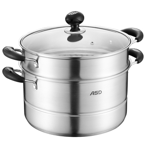 爱仕达蒸锅26/28cm家用不锈钢加厚复底双2层蒸馒头煮汤锅QVL1526