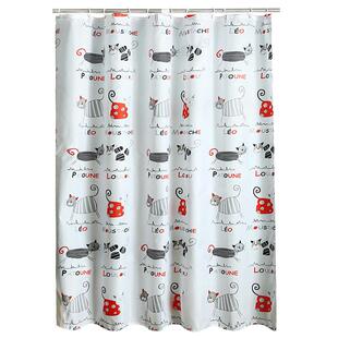 磁性浴帘套装免打孔防水加厚防霉涤纶布隔断挂帘浴室窗帘门帘子