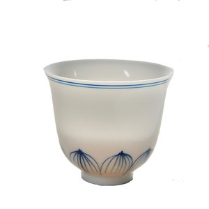 遇见 个人 陶瓷茶杯 彼岸花开莲花单杯 功夫茶具白瓷清宫手绘茶杯