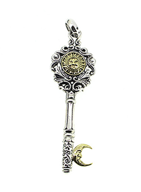 月亮纯银吊坠钥匙项链