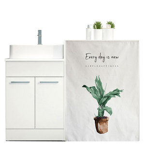 洗衣机罩帘子阳台滚筒洗衣柜洗衣机防晒帘单前片遮阳防晒盖布防尘