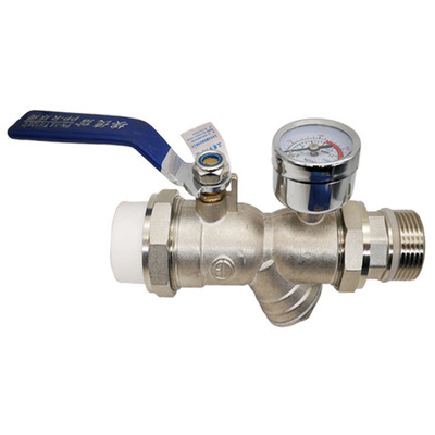地暖分水器压力表纯铜球阀