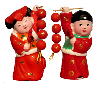 天津泥人张彩塑寿桃摆件老寿星/寿婆长辈送老人寿礼生日礼物祝寿