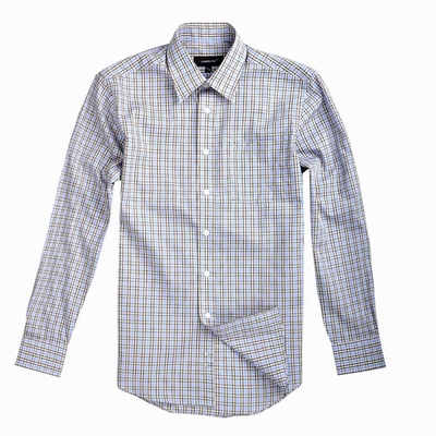 伦敦雾/London fog专柜品质欧版秋款衬衣格子男士棉制长袖衬衫