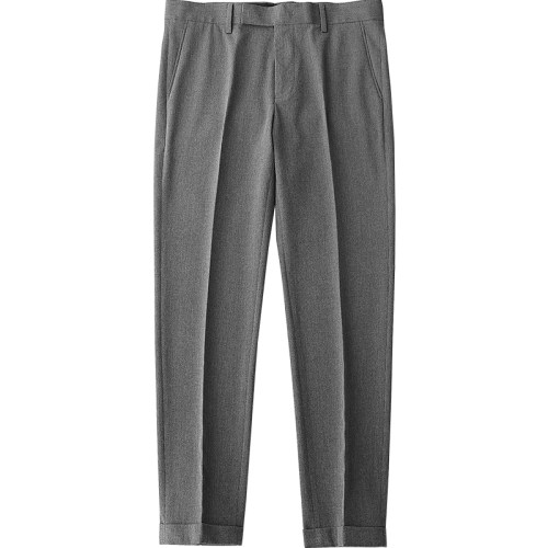 瑞谷九分西裤男翻边西装裤百搭商务韩版修身小脚垂坠感9分裤薄