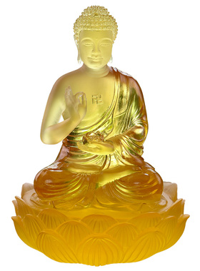 古法琉璃药师七佛如来坛城套摆件