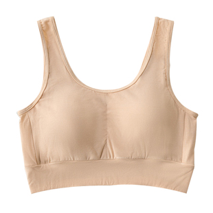 大码莫代尔文胸背心内衣妈妈无钢圈胸罩中老年纯棉薄款女薄文胸