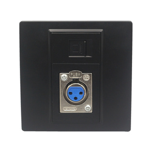 黑色86型母卡侬带Rj45网络模块组合插座面板 多媒体电脑墙壁面板