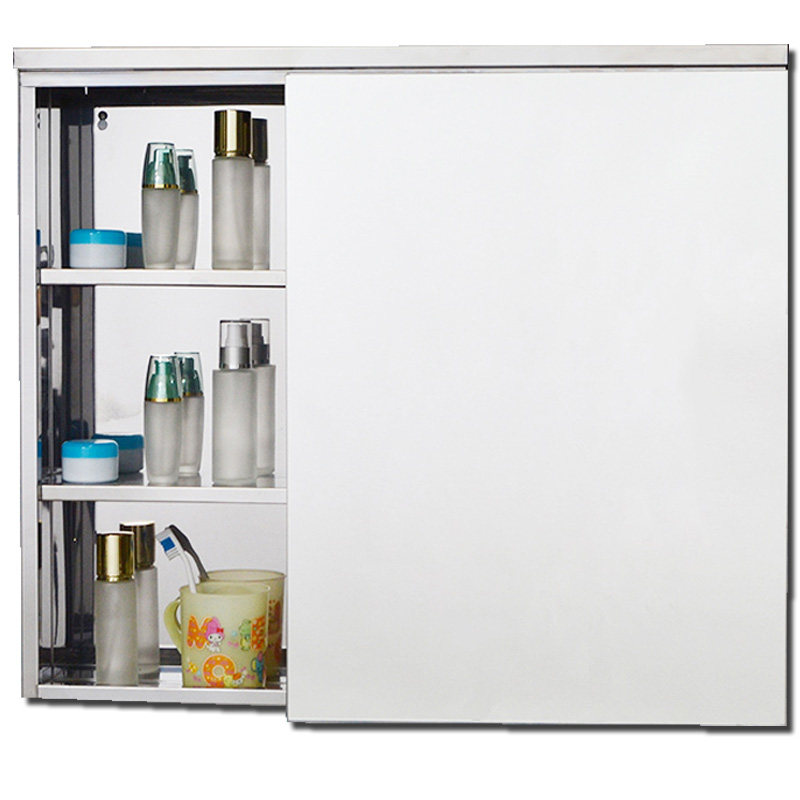 维泊斯 不锈钢镜柜 浴室柜镜子带置物隐藏式镜箱卫生间储物卫浴柜