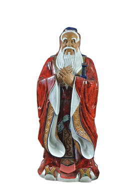 石湾陶瓷公仔大师工艺家居门孔子