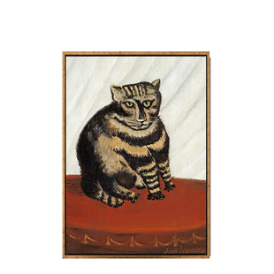 猫奴看这里！亨利卢梭油画挂画装饰画儿童房绿植北欧风软装猫咪画