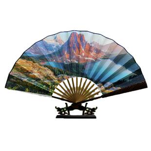 扇子纸扇定制主播镜像字医药费加关注来图定做二维码logo折扇定做