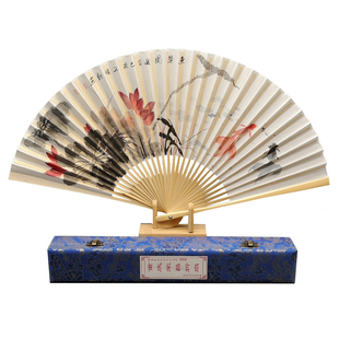 重庆伴手礼荣昌折扇丝绸手工手绘花鸟系列精致小巧商务出国礼物