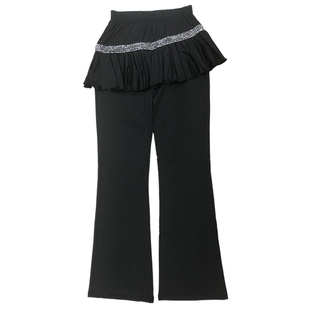 加绒秋冬广场舞服装新款裙裤练功长裤子女成人亮片跳舞裤裙拉丁舞