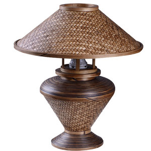 台灯热卖东南亚手工编织竹编装饰复古简约田园客房卧室客房床头灯