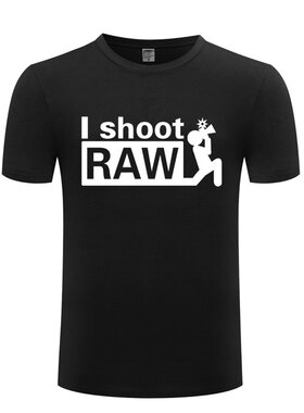 2017外贸男式短袖T恤 I shoot RAW 新奇创意搞笑 厂家直销