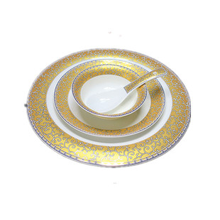 高级感菜盘子家用餐厅饭馆酒店餐具精细菜摆台用品盘碗碟餐具盘子