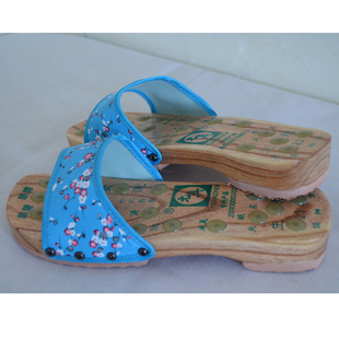 元真穴位按摩木拖鞋居家木屐防滑木鞋女平跟保健足疗木头拖鞋