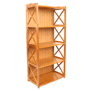 置物架竹子收纳架客厅厨房落地储物架楠竹加厚书架简约经济型书柜