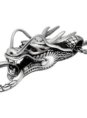 霸气钛钢生肖龙头吊坠男项链挂坠