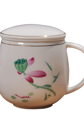 陶瓷带过滤德化喝水泡茶杯