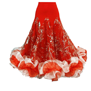 定做大摆摩登舞裙国标舞蹈练习裙 舞厅跳舞裙新款交谊舞比赛裙女