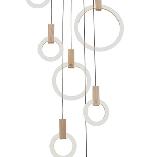 森林1号 光环吊灯复式楼别墅楼梯间吊灯简约创意灯饰客厅艺术吊灯