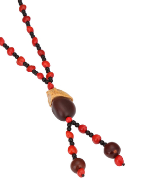 民族风长款百搭天然相思豆毛衣链