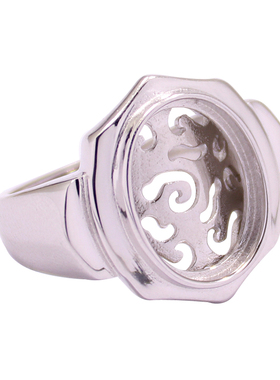 diy光面蜜蜡玉石镶嵌戒指空托