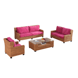 藤沙发五件套藤家具会所卡座特价酒店餐厅客厅藤编沙发饭店桌藤椅